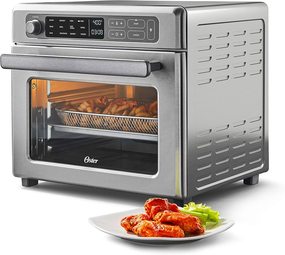 Oster Digital Air Fryer Oven with RapidCrisp, Stainless Steel, 12-Function Countertop Oven with C... | Amazon (US)