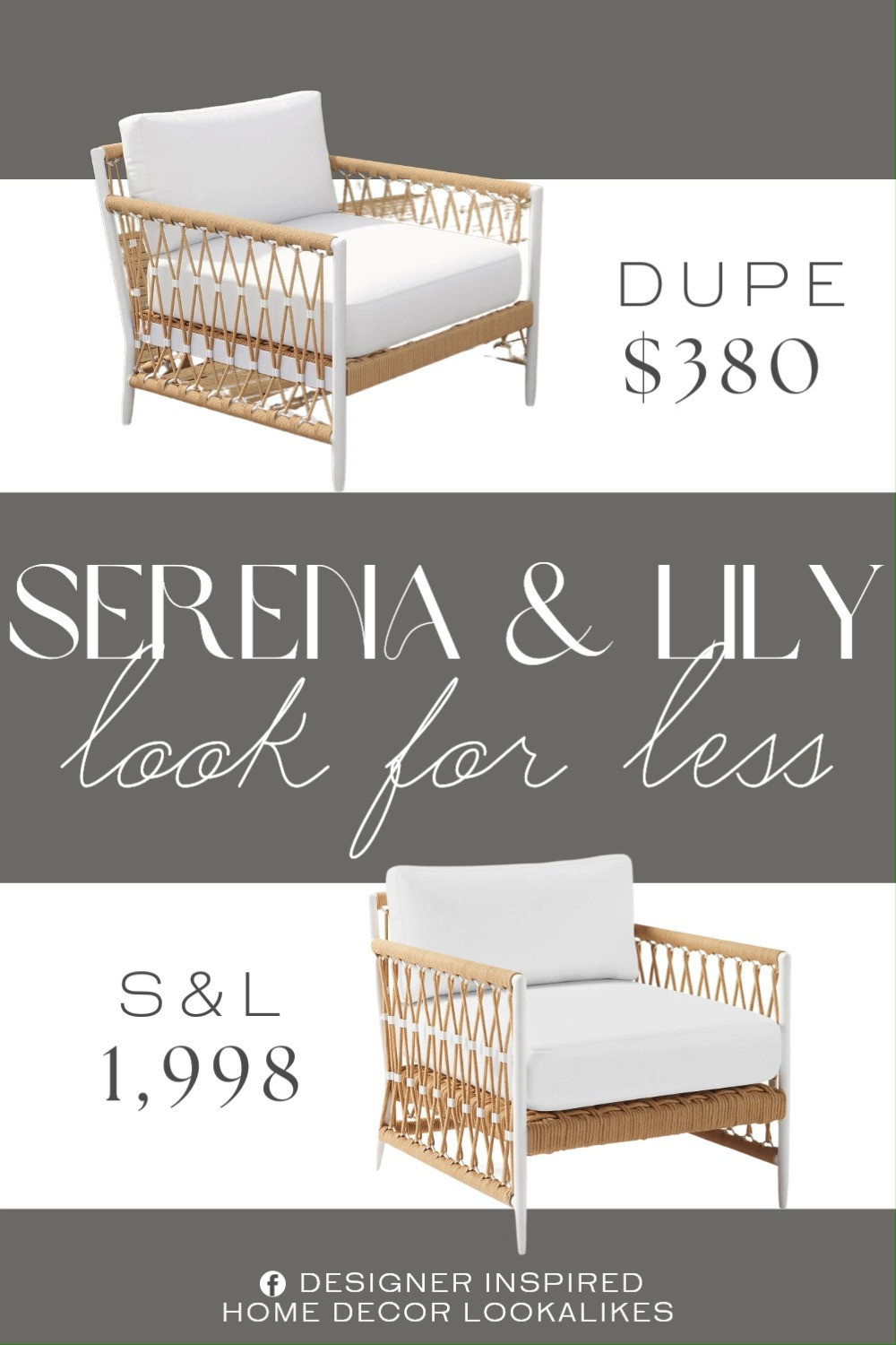 Inspired Serena & Lily Lounge Chair. Coastal Outdoor Lounge Chair. Modern Coastal Accent Chair. Woven Rope Patio Chair. Rattan Accent Chair. Outdoor Lounge Chair. Boho Coastal Accent Chair. Wicker Rope Outdoor Chair. 

Home more affordable option find copy cat similar look for less budget friendly affordable cheap cheaper beautiful pretty. Clearance sale coupon code discount code promo code luxury lookalike look a like Inspo inspiration inspired by idea ideas Love like these? I share multiple every day in my FB group.
#serenaandlilyinspired #outdoorchair #accentchair #loungechair #outdoorliving #rattanchair #wickerfurniture #furniturefinds 

 #LTKHome