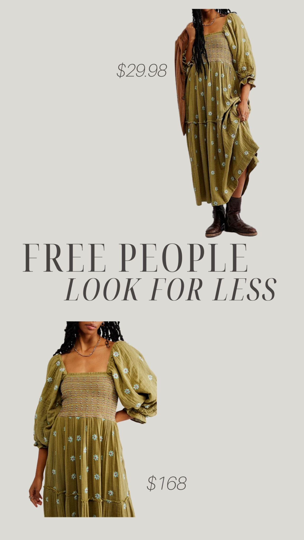 Free people look for less! Dahlia embroidered maxi dress! 

Amazon find