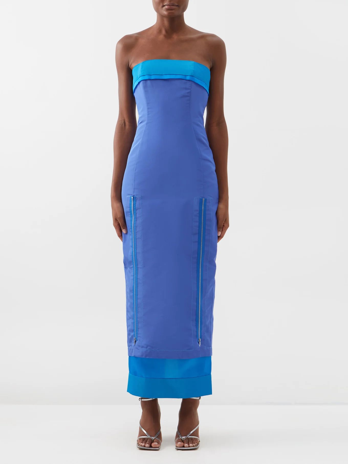 Colour-block layered silk-faille gown | Christopher John Rogers | Matches (US)