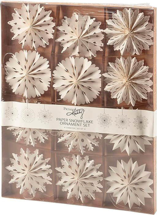 Primitives by Kathy Paper Snow Ornament Set | Amazon (US)