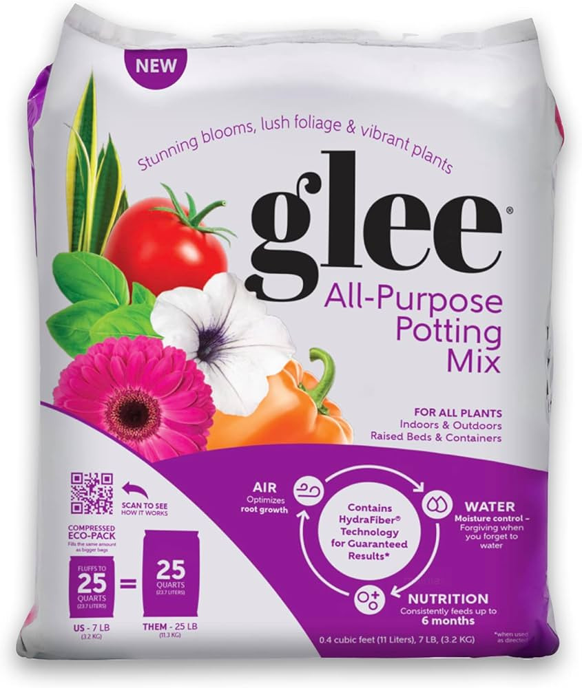 Glee Potting Soil, 1 cu ft (25 qt) Compressed Outdoor Indoor Plant Garden Soil with Nutrients, Ex... | Amazon (US)