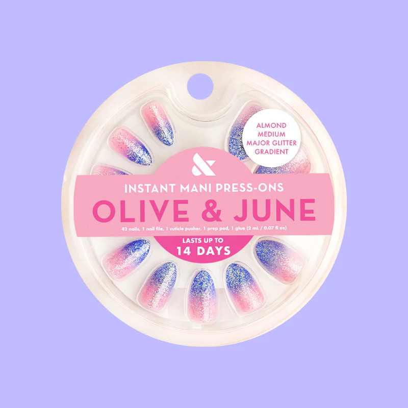 Major Glitter Gradient - Press On | Medium | Almond | Olive & June