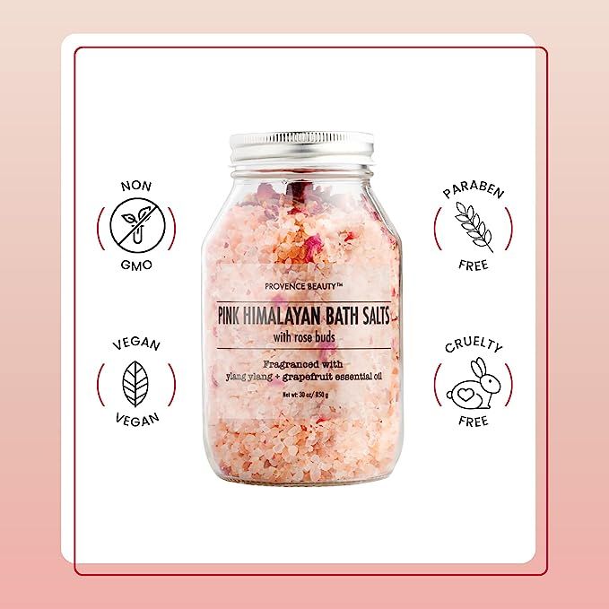 Amazon.com: Pink Himalayan Bath Salt with Rose Petals - 100% Natural Aromatherapy and Relaxation ... | Amazon (US)