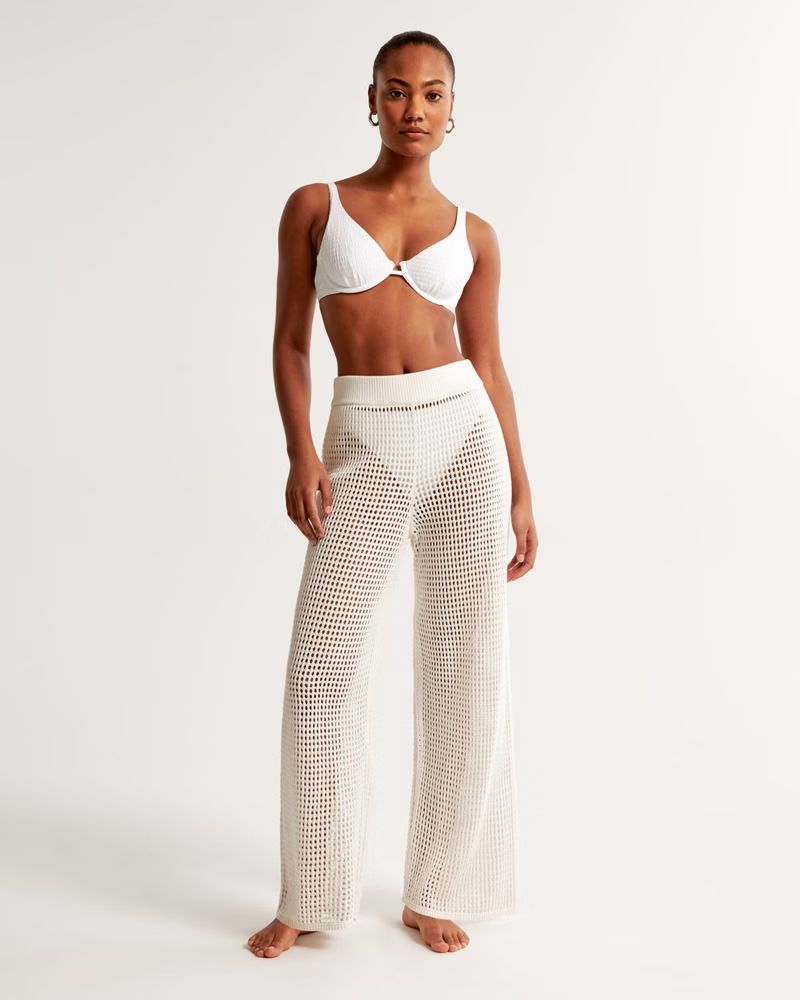 Women's Crochet-Style Coverup Pant | Women's New Arrivals | Abercrombie.com | Abercrombie & Fitch (US)