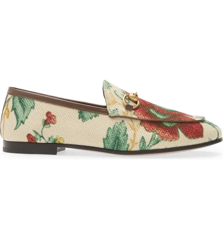 Gucci Jordaan Floral Print Bit Loafer | Nordstrom | Nordstrom