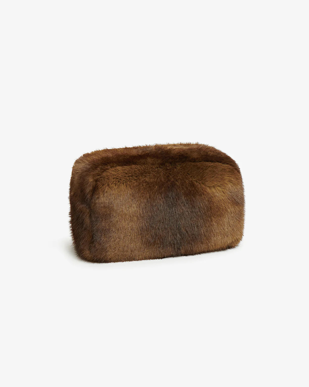Jumbo Noor Faux Fur Travel Pouch in Mink | Apparis