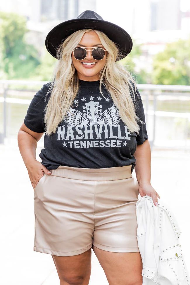 Nashville Wings Black Graphic Tee | Pink Lily