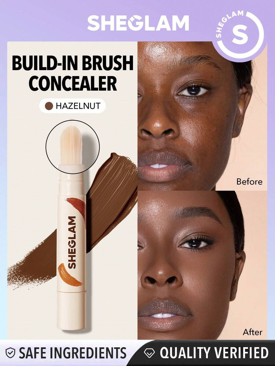 SHEGLAM Perfect Skin High Coverage Concealer-Hazelnut 20 Shades Liquid Concealer Brush Moisturizi... | SHEIN