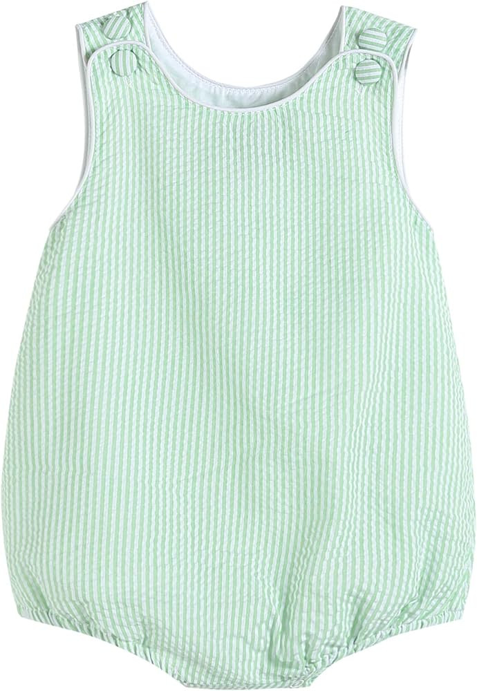 Baby & Toddler Boys and Girls Seersucker or Gingham One-Piece Bubble Romper | Amazon (US)
