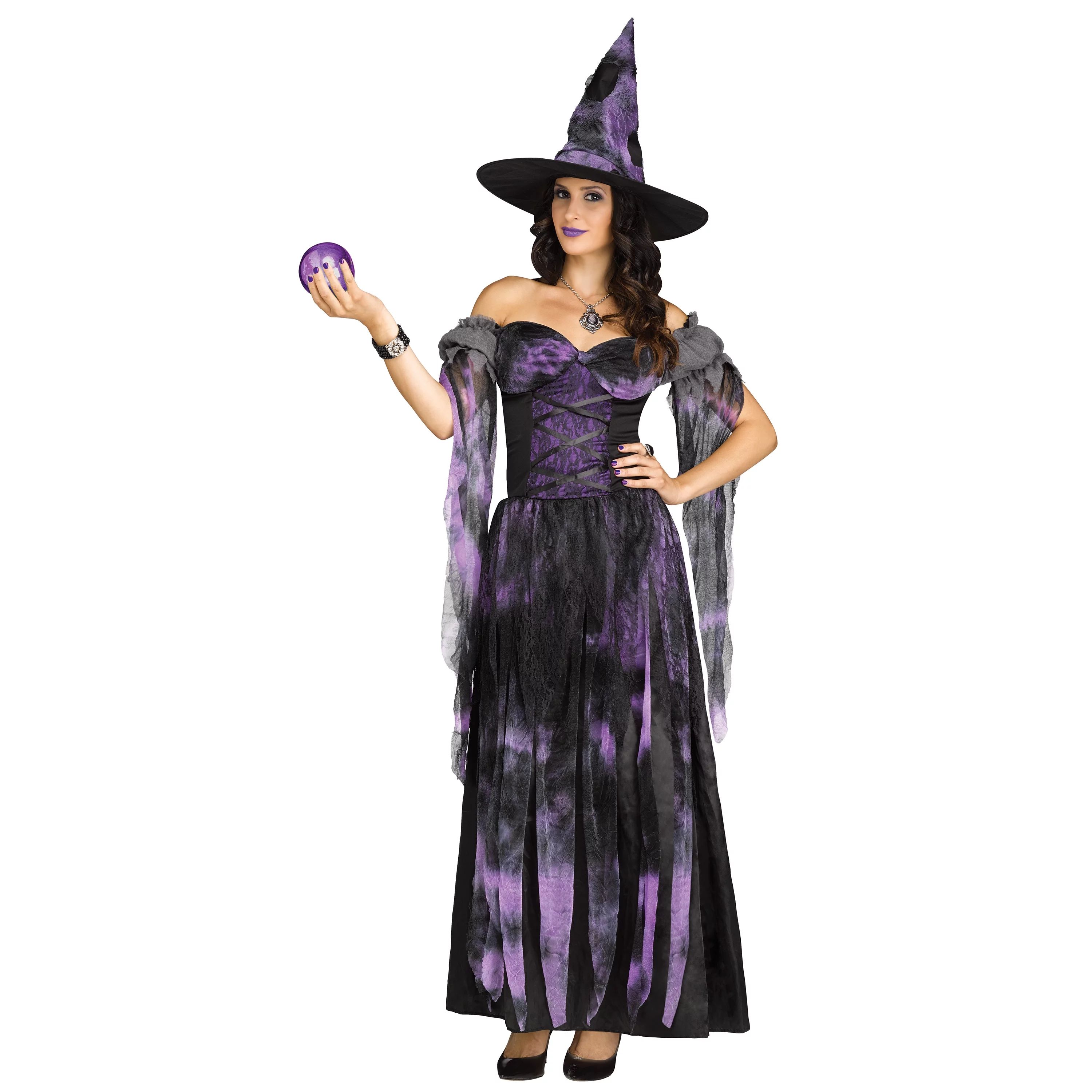 Fun World Starlight Witch Purple Halloween Scary Costume, Women Female Adult | Walmart (US)