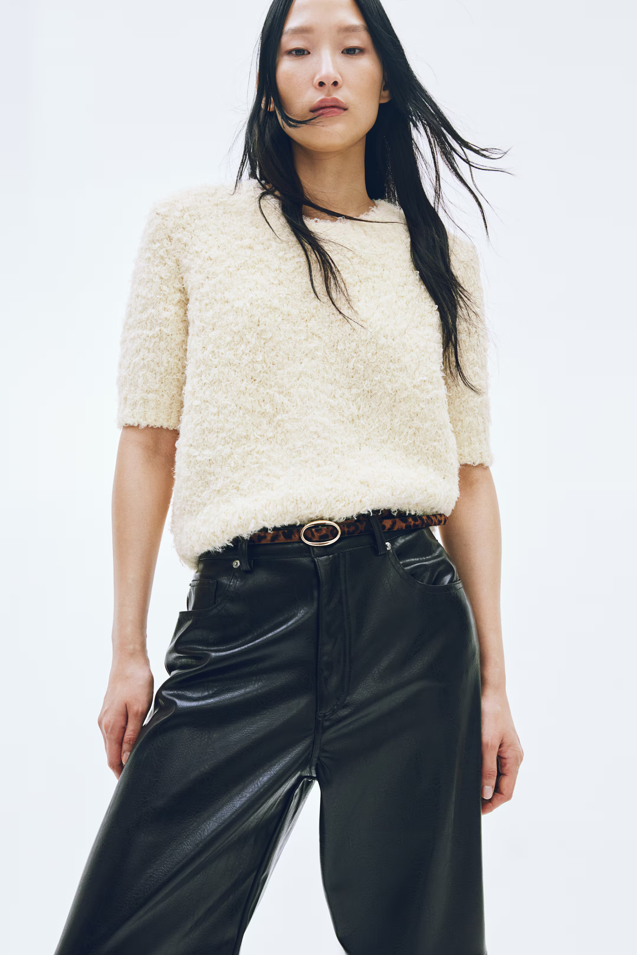 Fuzzy-knit top - Cream - Ladies | H&M GB | H&M (UK, MY, IN, SG, PH, TW, HK)