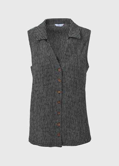 Black Mono Textured Co Ord Waistcoat - Size 8 | Matalan (UK)