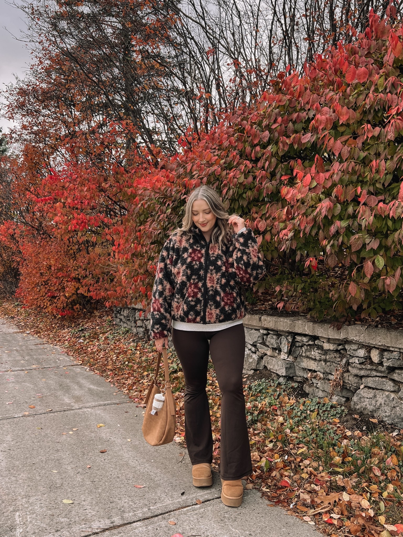 Fall to winter ootd! Wearing my usual size L in the sherpa jacket and flare leggings. Ugg look for less are holding up so well - I’ve had them over a year! I’m usually a 9.5-10 and wear a 10. 


#LTKmidsize #LTKwinter #LTKstyletip