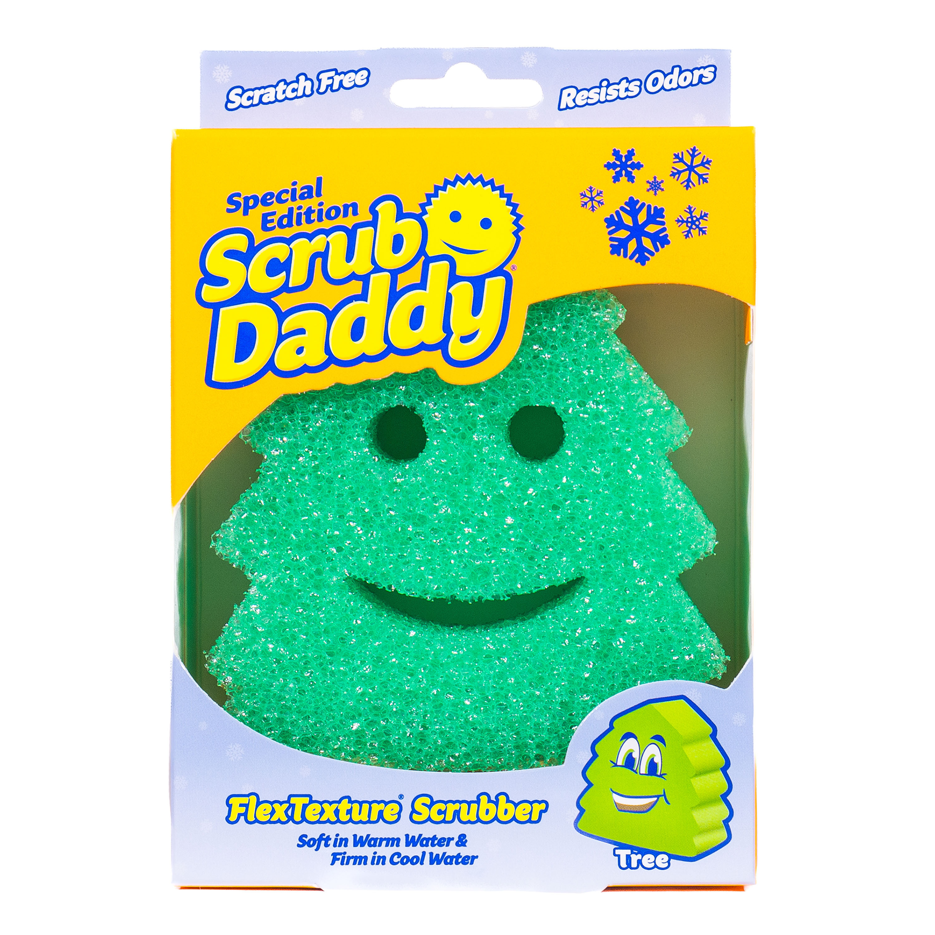 Scrub Daddy Dye Free Dual Sided Tree Shaped Scrubber Sponge | World Market