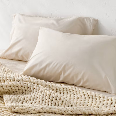 King 400 Thread Count Percale Pillowcases Natural - Casaluna™ | Target