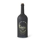K&K Interiors 41562A-BK-3 12.75 Inch Matte Black Halloween LED Skull Bottle | Amazon (US)