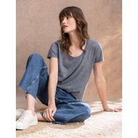 Celtic & Co Womens Linen Blend Striped T-Shirt - 10 - Grey Mix, Grey Mix | Marks & Spencer (UK)