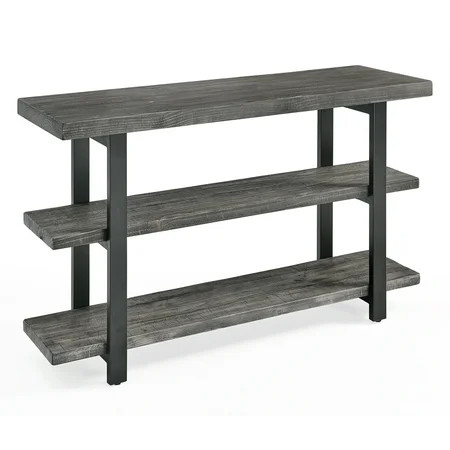 Alaterre Farmhouse Reclaimed Wood Console Table with Shelves, Slate Gray/Black | Walmart (US)