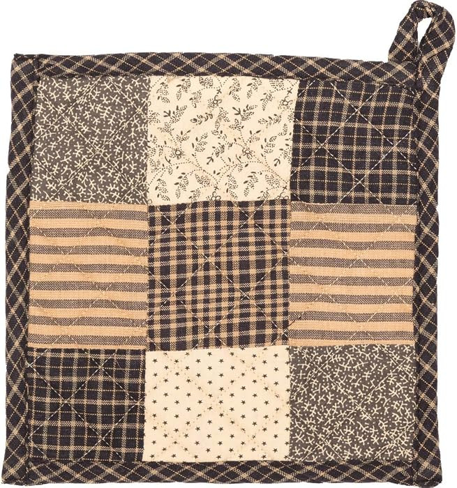 VHC Brands, Kettle Grove, Cotton, 8x8, Patchwork Blocks, Pot Holder, Black | Amazon (US)