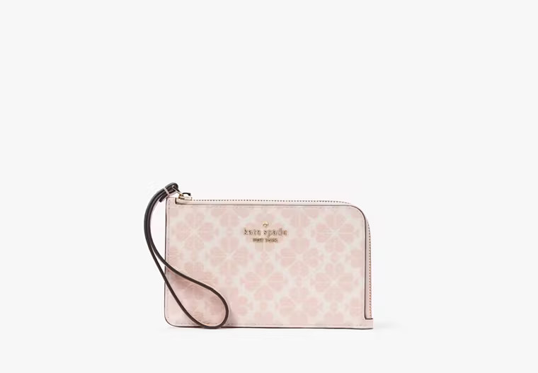 Lucy Spade Flower Small L-Zip Wristlet | Kate Spade Outlet