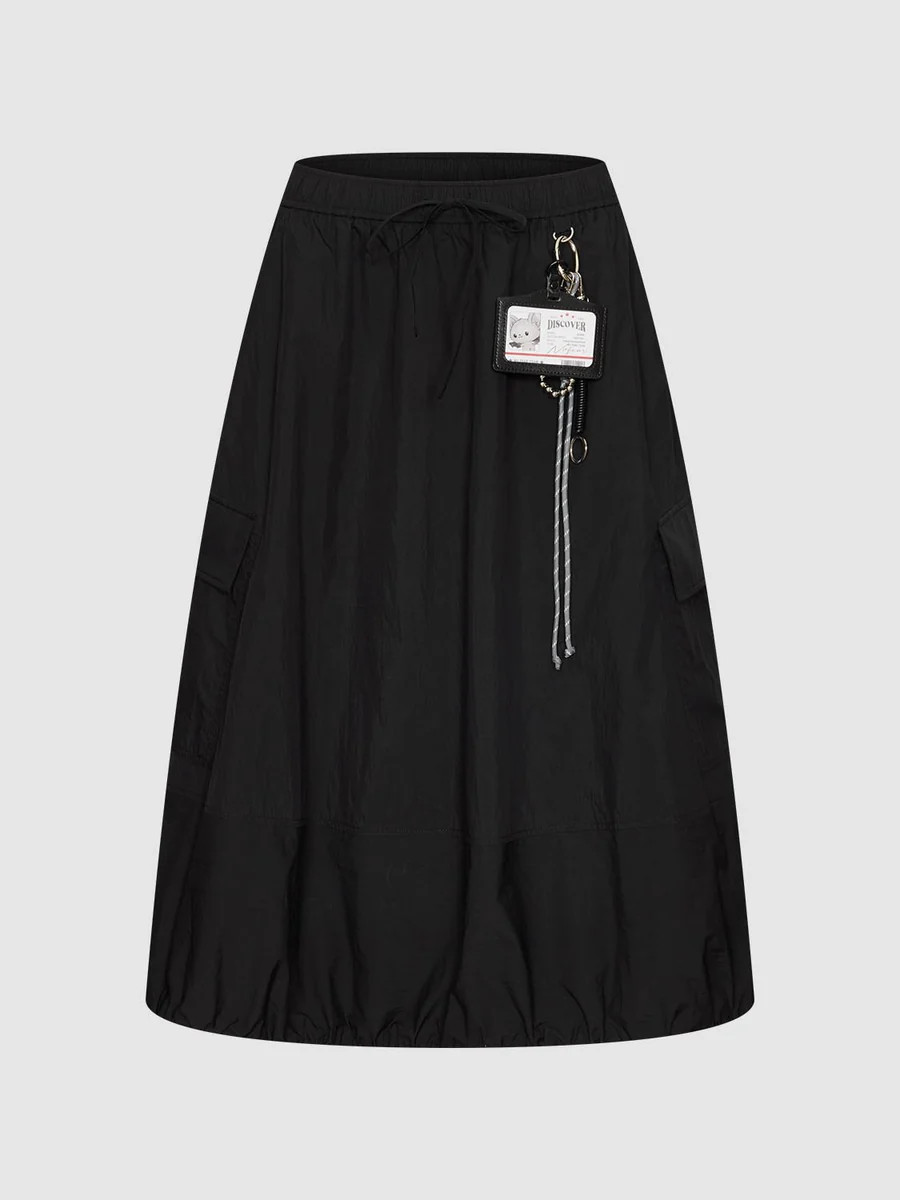 Drawstring Pull On A-Line Midi Skirts | Urban Revivo