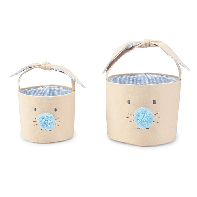 Mud Pie Blue Bunny Face Easter Basket | Amazon (US)