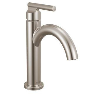 Nicoli Single Handle Single Hole Bathroom Faucet with Slim-Handle in Brushed Nickel | The Home Depot