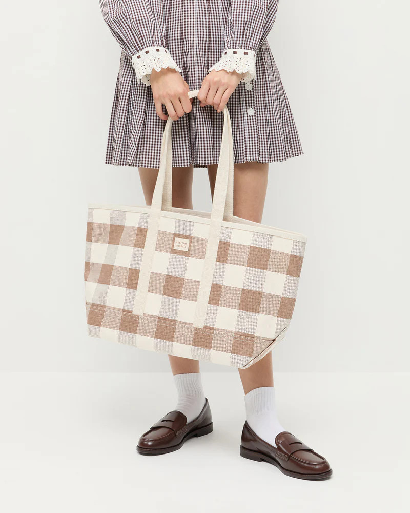 Deanie Brown Gingham Tote | Loeffler Randall