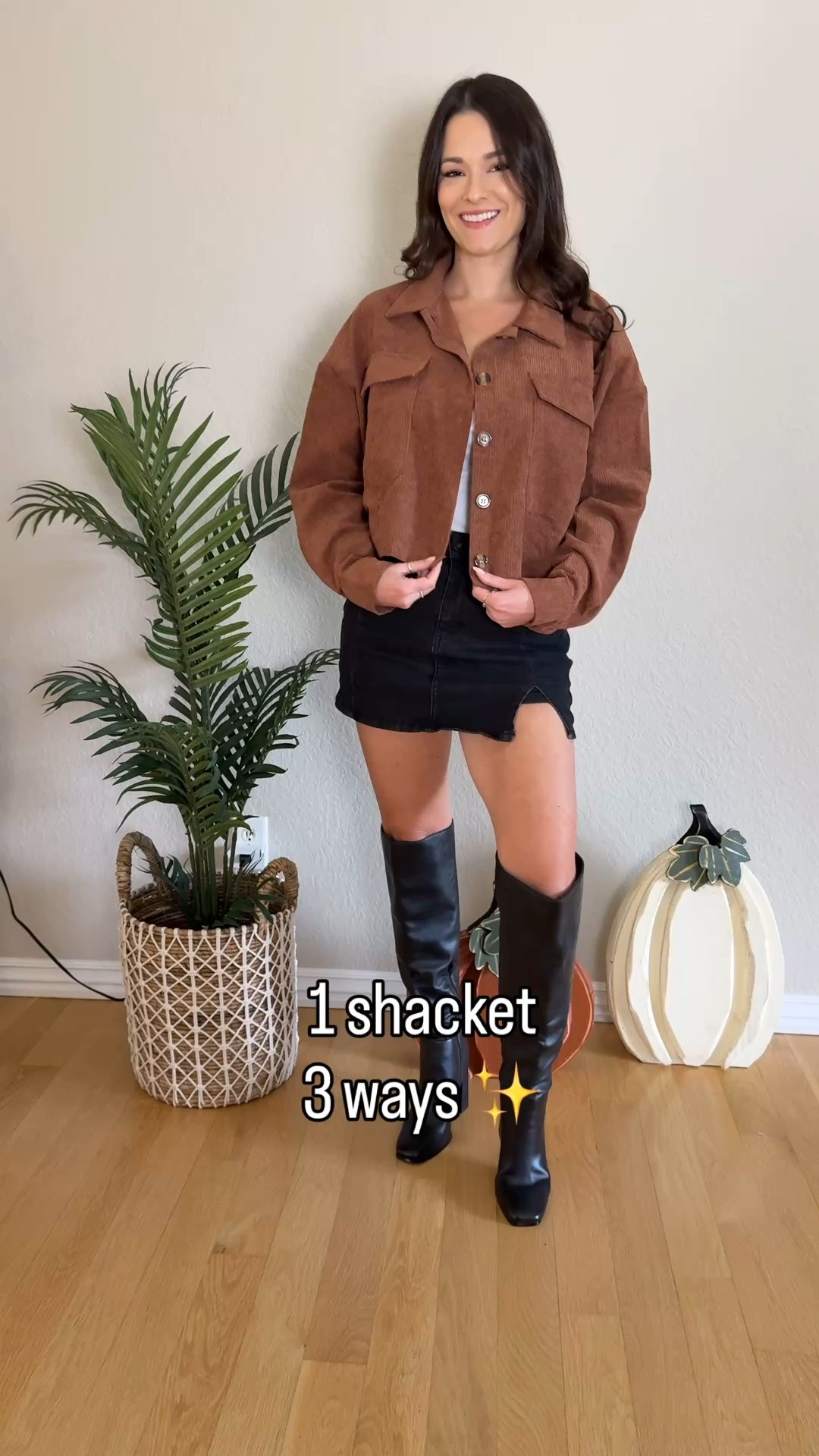 Styling this spice shacket 3 ways for fall
Chic fall outfit - skirt + knee-high boots
Casual look - jeans + sneakers
Comfy vibe - leggings + layers

The ultimate fall wardrobe essential - which look is your fave?
#FallOOTD #ShacketStyle #Styled3Ways
#CapsuleWardrobe #LayeredLooks

#LTKStyleTip #LTKFindsUnder50 #LTKSeasonal