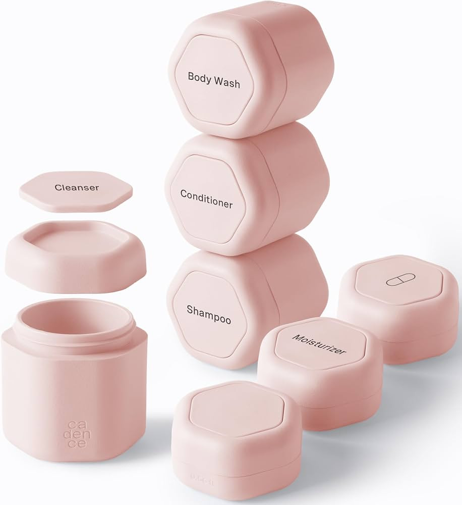 Cadence Travel Containers - Daily Routine Capsule Set - Magnetic Containers with Lids,4 Flex Medi... | Amazon (US)