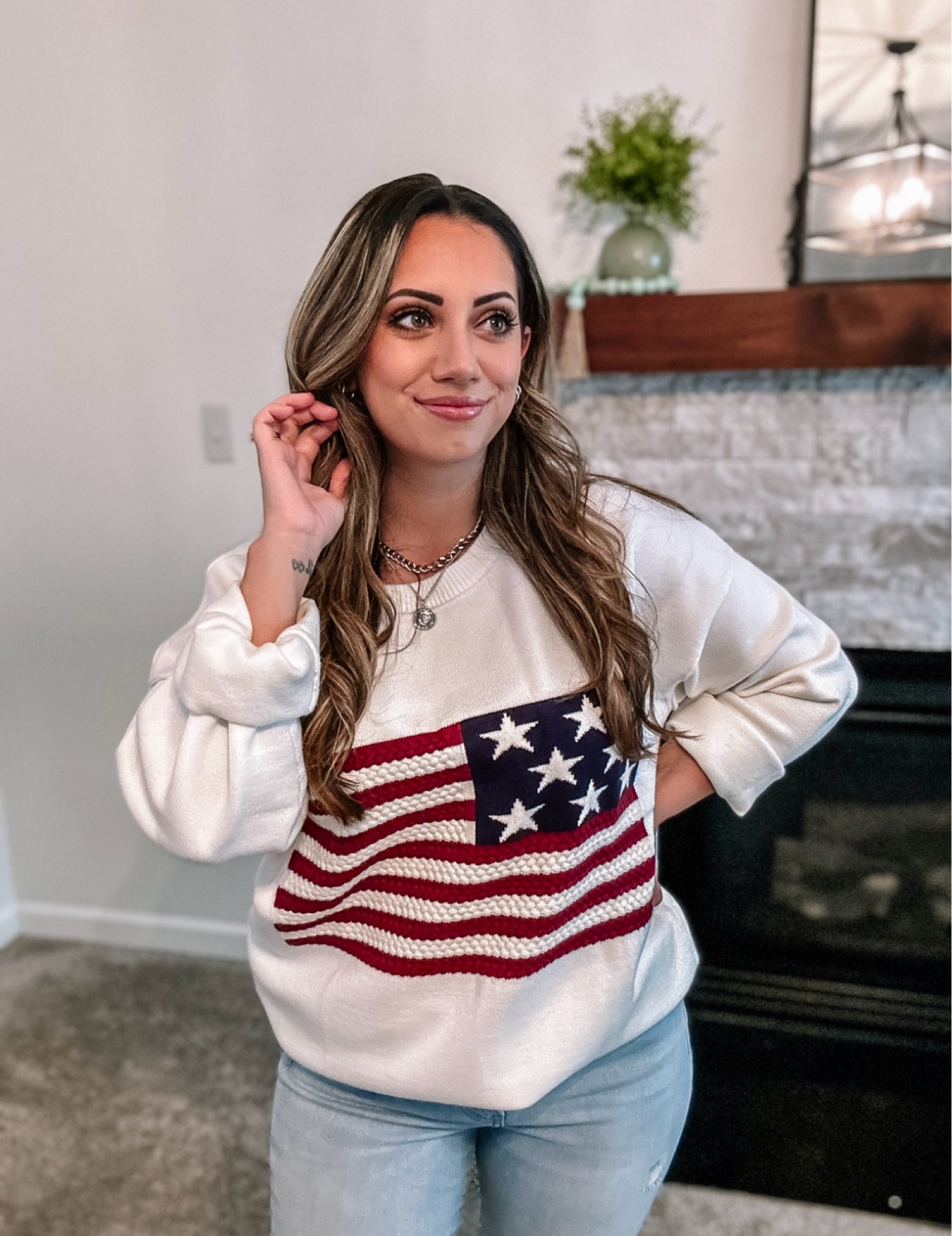 This sweater is a bestseller for a reason! Cute & comfy, perfect for those slightly chilly summer nights! 🇺🇸 it’s super soft & I’ve had it for over a year now, it’s held up beautifully! ❤️🤍💙
#ltkpinklily

#LTKSeasonal #LTKfindsunder50