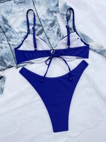 Color Block Underwire Bikini Swimsuit SKU: sw2212082722229376(2 Reviews)$9.99$12.00-17%Make 4 pay... | SHEIN