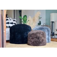 Sheepskin Ottoman Round Wool Footstool | Etsy (US)