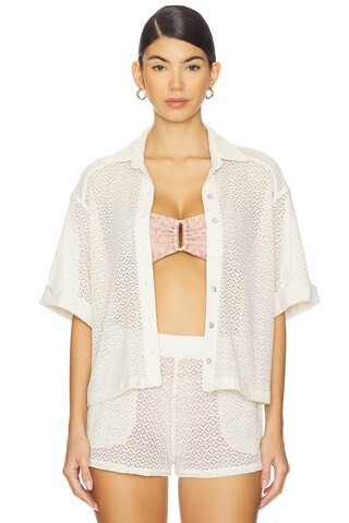 PQ Blake Button Up Top in Biscotti from Revolve.com | Revolve Clothing (Global)