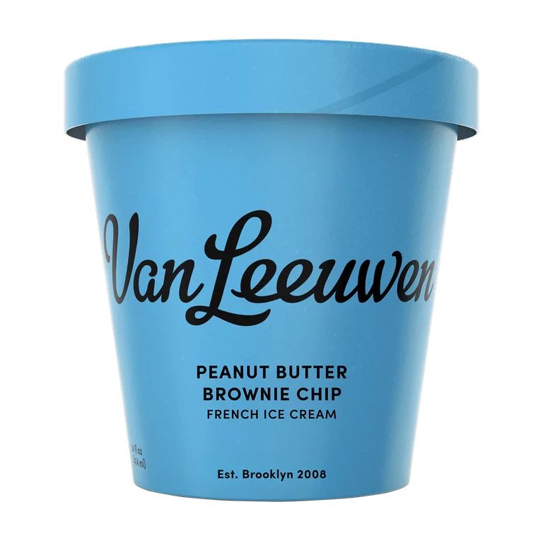 Van Leeuwen Peanut Butter Brownie Chip Ice Cream, 2/3 Cup (119G), 2.5 Servings, 14 oz | Walmart (US)