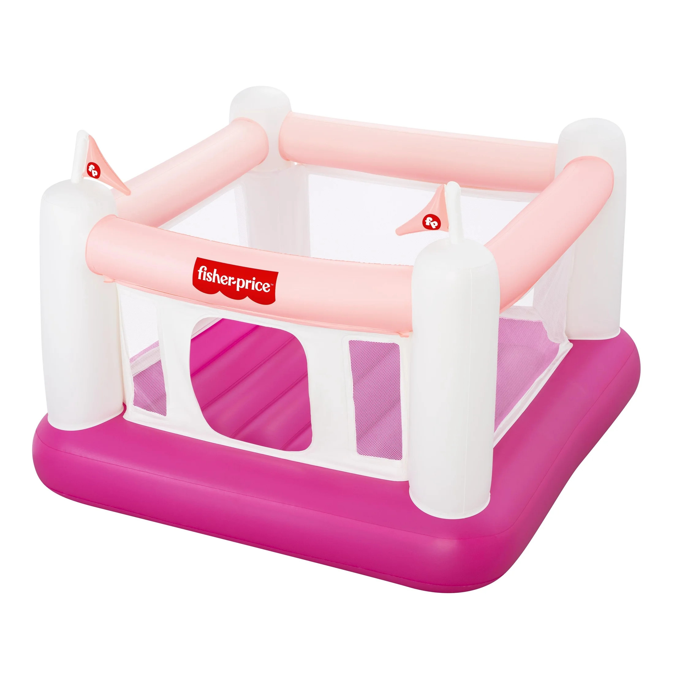 Fisher-Price Pink Bouncesational Indoor Inflatable Bouncer with Built-In Pump | Walmart (US)
