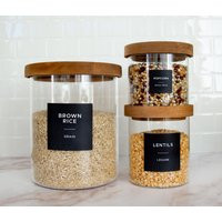 Flat Black Pantry Labels Waterproof & Oil Resistant Organize Your | Etsy (US)