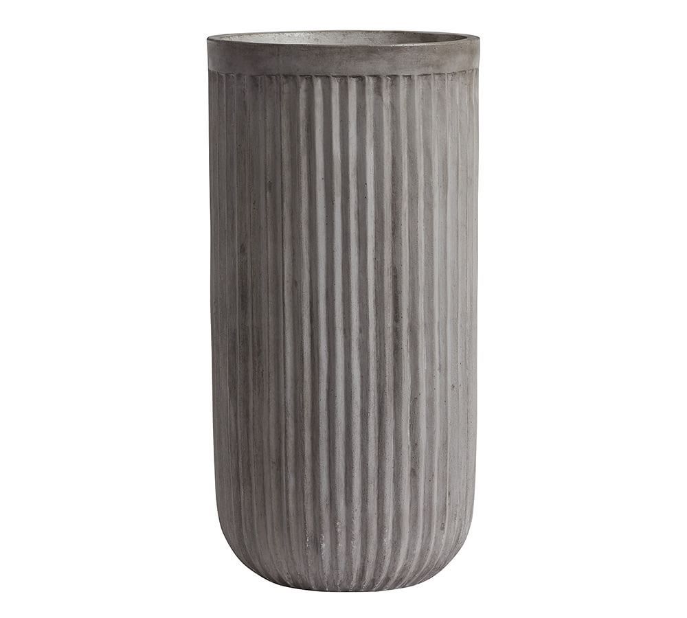 Concrete Fluted Planter - Grey | Pottery Barn (US)