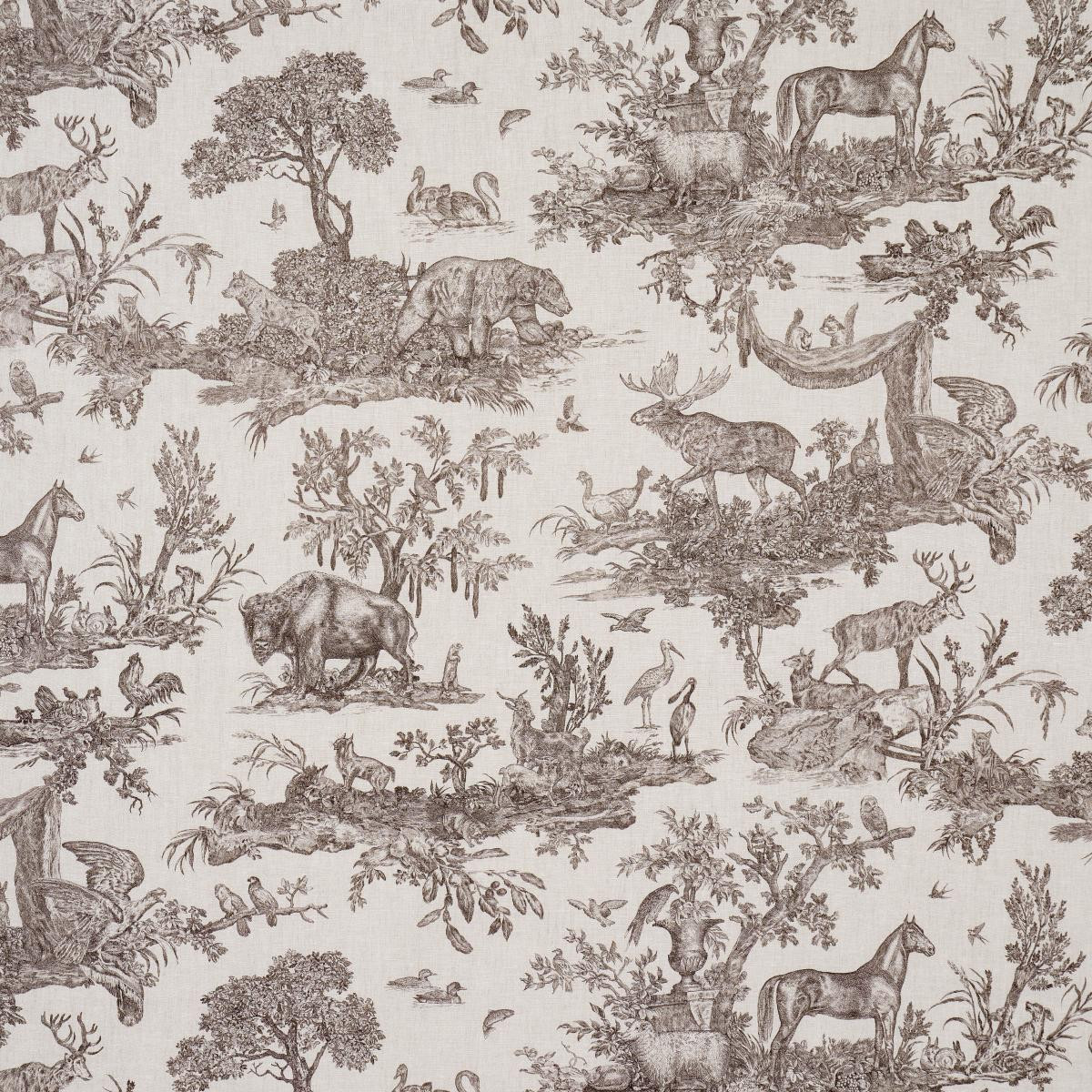 Schumacher Western Toile Sepia Fabric | DecoratorsBest