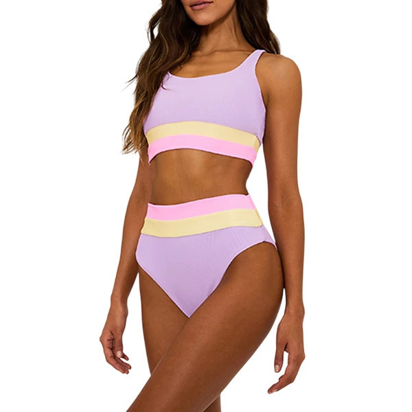 Women's Beach Riot Mackenzie Swim Bikini Top Contemporary Medium Sublime Spring Colorblock | Scheels