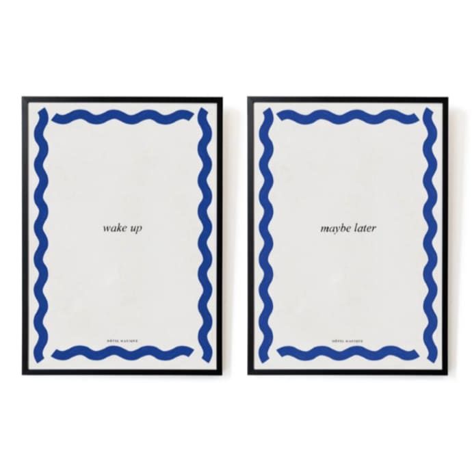 Wake Up Maybe Later Wavey Set Of 2 Prints - A3 | Trouva (Global)