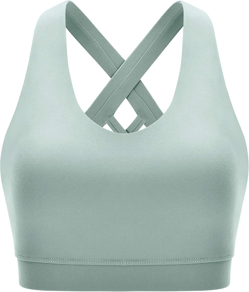 RUNNING GIRL Sports Bra for Women, Criss-Cross Back Padded Strappy Sports Bras Medium Support Yog... | Amazon (US)