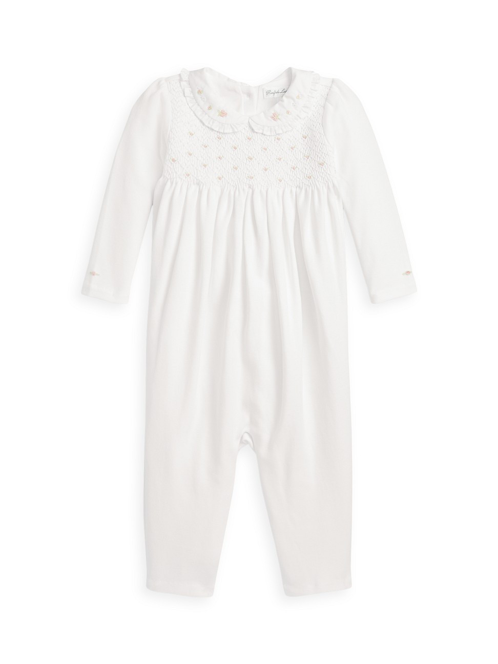 Baby Girl's Smocked Organic Cotton Onesie - White - Size 12 Months | Saks Fifth Avenue