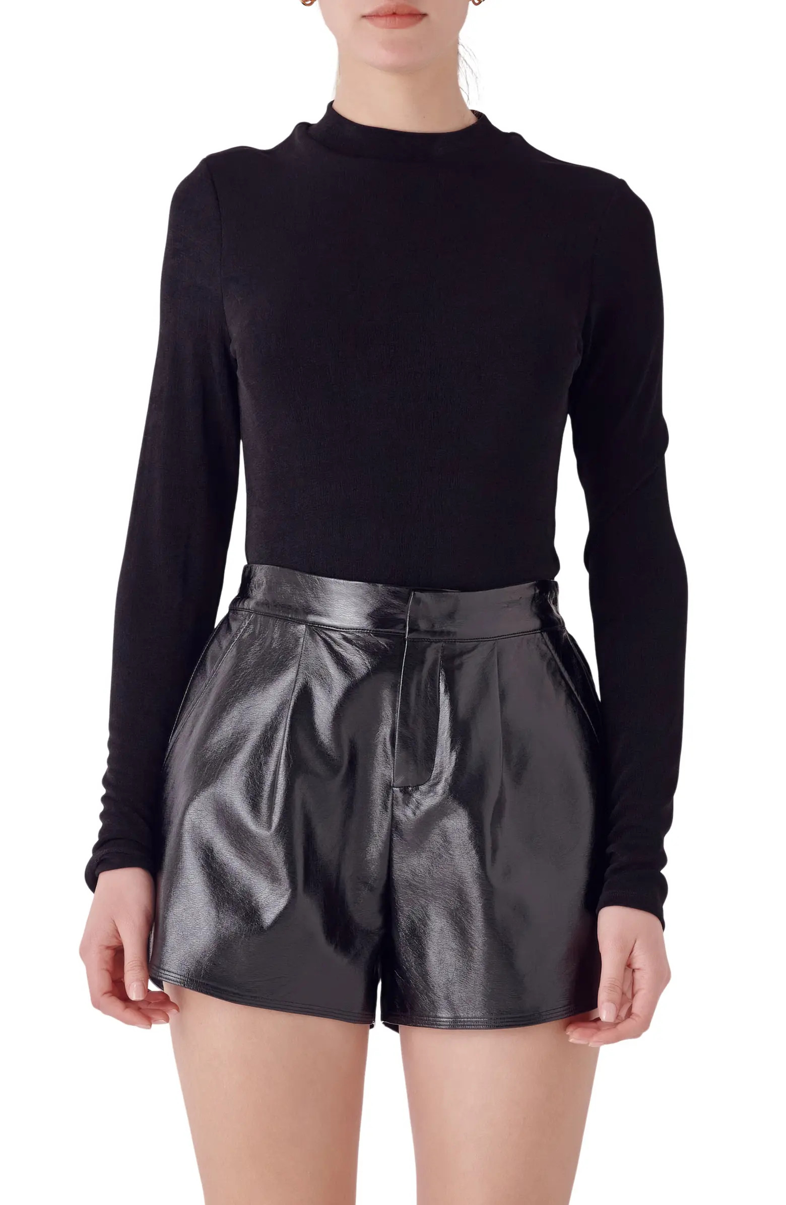 Sheen Stretch Mock Neck Top | Nordstrom