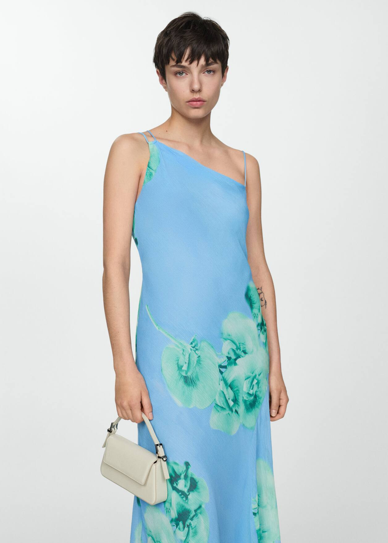 Asymmetrical floral dress -  Women | Mango USA | MANGO (US)