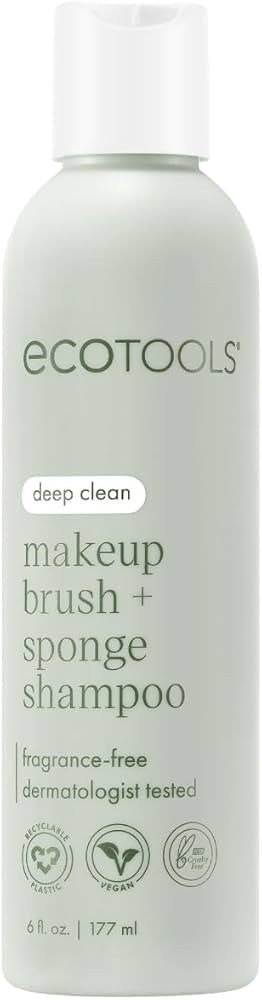 EcoTools Cleanser Shampoo for Makeup Brush/Sponge/Puffs, Remove Makeup & Impurities, Fragrance-Fr... | Amazon (US)