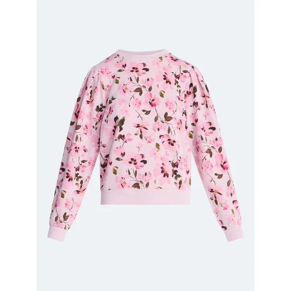 Scoop Women's and Women's Plus Mineral Washed Pleat Shoulder Sweatshirt, Sizes XS-4X | Walmart (US)