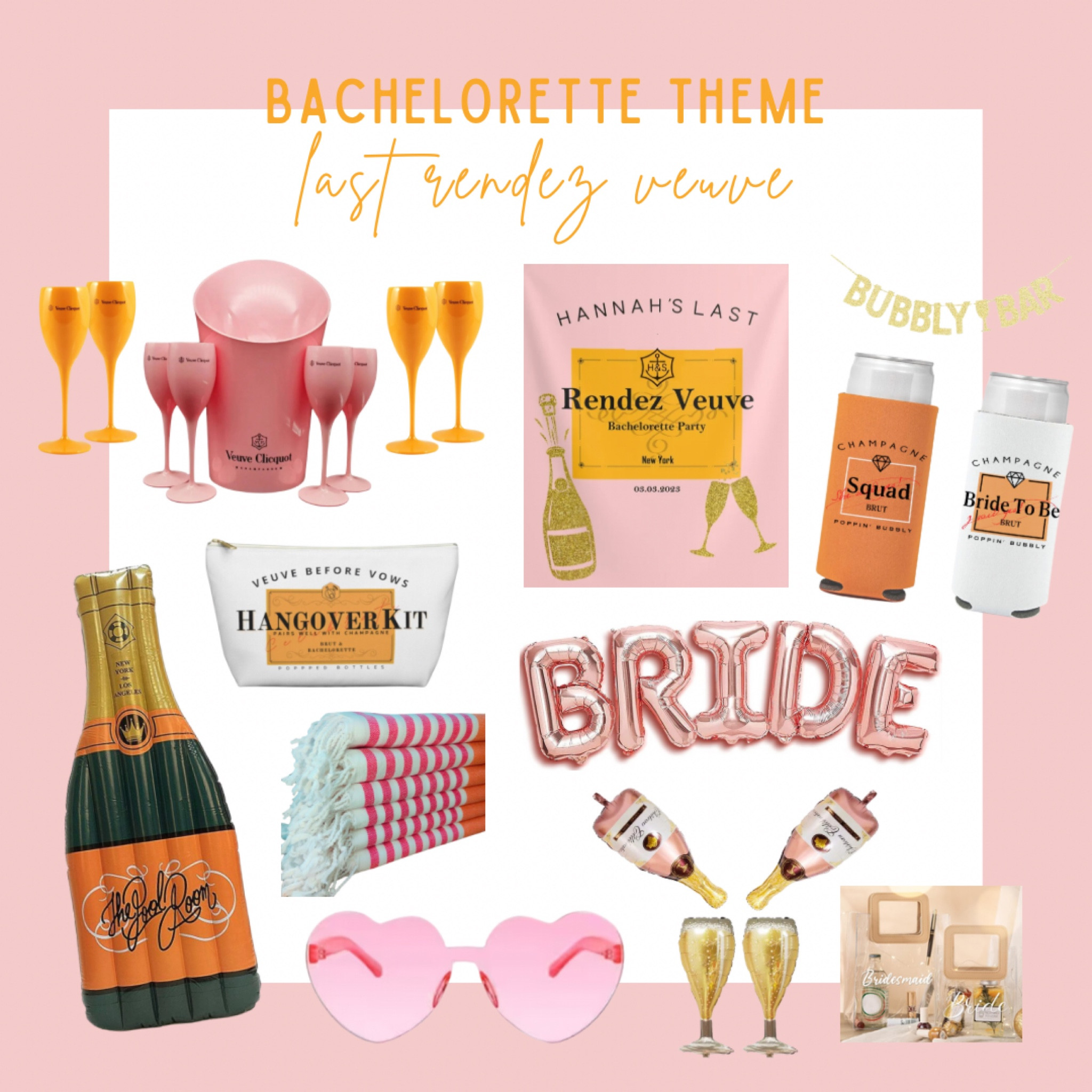 Let’s rendez veuve 🍾 is such a fun bachelorette theme for the bubbly bride 

last rendezvous, bachelorette theme ideas, bachelorette party decor, bachelorette weekend, Veuve clicquot, bachelorette party ideas, bride balloons, bachelorette itinerary, bachelorette gifts, bachelorette party favors 

#LTKwedding #LTKunder50 #LTKGiftGuide