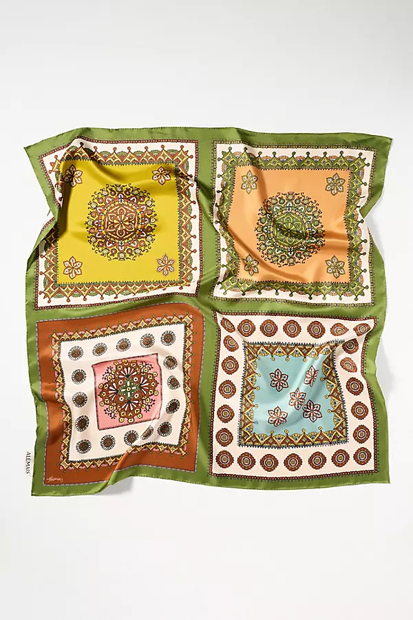 ALÉMAIS Contina Tiles Silk Hair Scarf | Anthropologie (US)